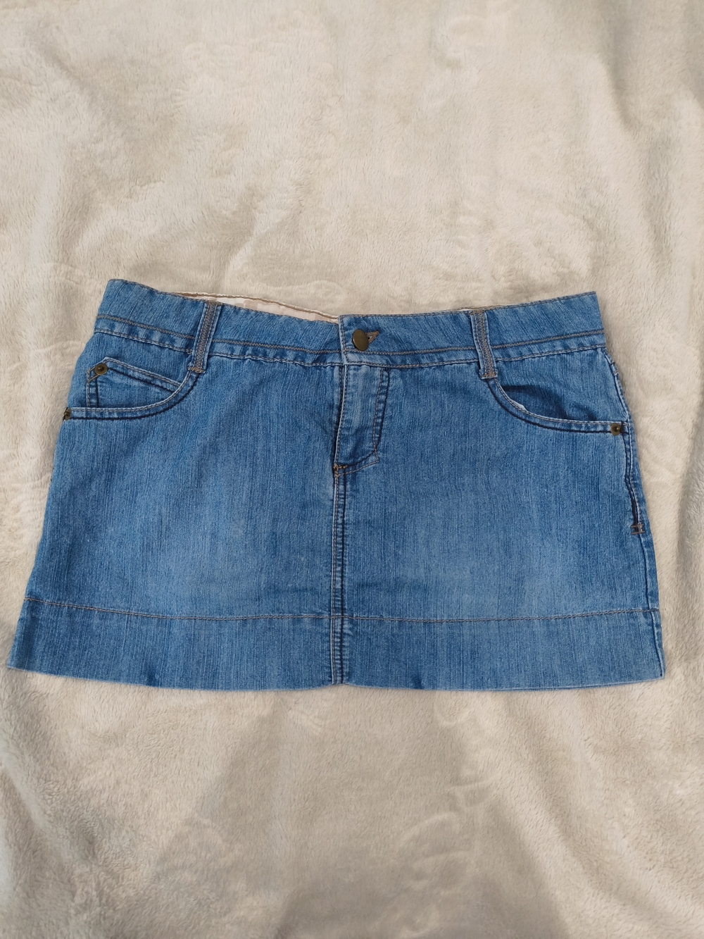 Y2K Denim Mini Skirt Light Wash